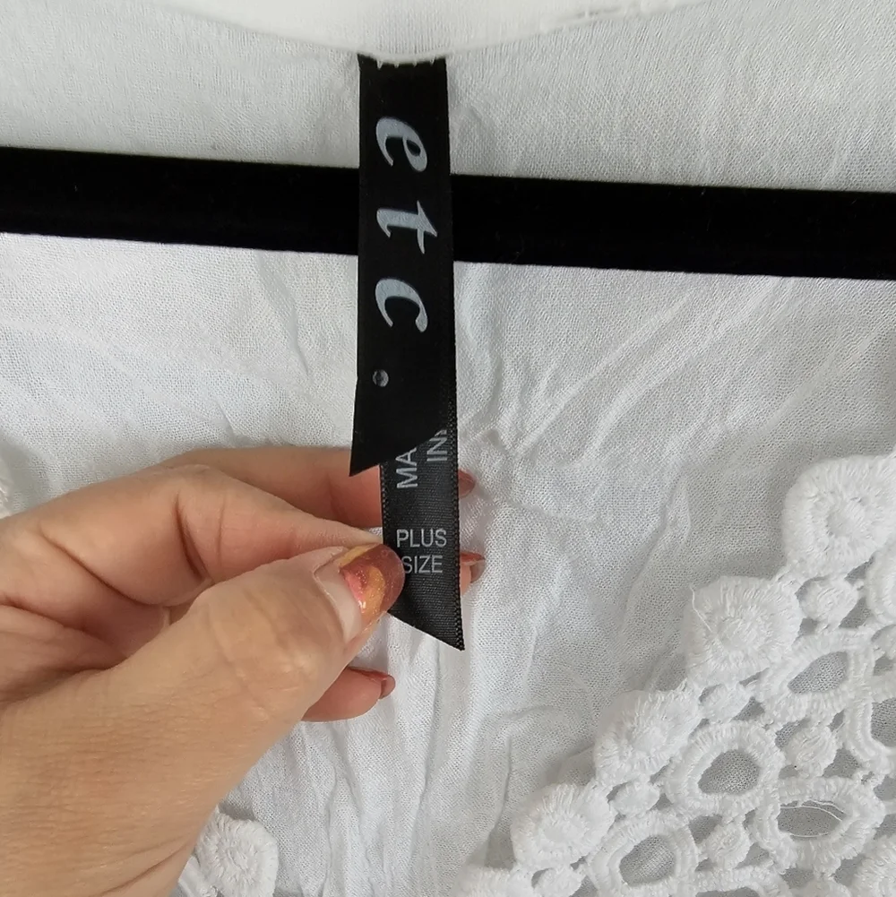 White  Crochet Trim Cover Up | SZ 1x